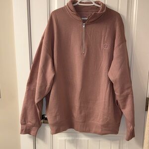 Rare Beauty Pink Half-Zip Sweater